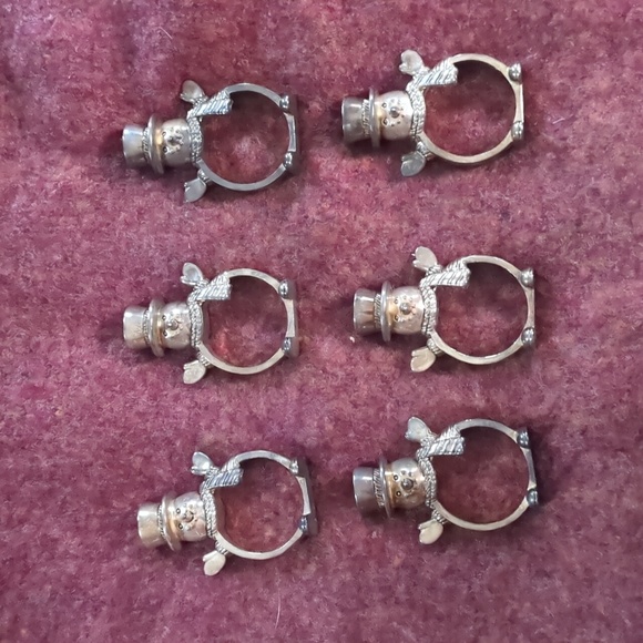 International Silver Company set of 6 Snowman Napkin Rings holiday decor - Picture 2 of 4